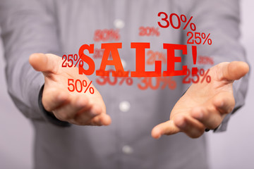 Discount and commission concept 3d