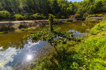 landscape with a river near Hoi An, Vietnam in the fishing area