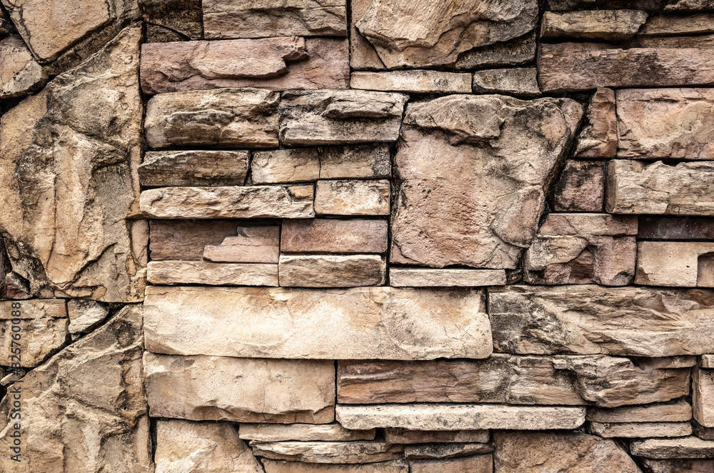 Wall mural stone stacked wall background