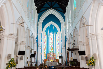 SINGAPORE - MARCH 26, 2016 : Saint Andrew Cathedral is an Anglican cathedral in Singapore.