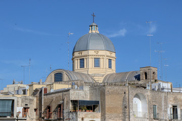 Fototapeta na wymiar The dome of the church of San Lorenzo Massafra, Taranto, Puglia, Italy