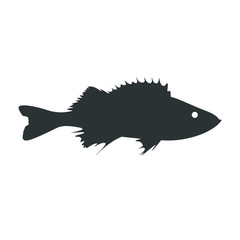 Silhouette of a fish, seafood sign. Grouper icon