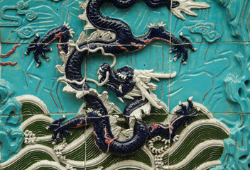 chinese dragon on the wall