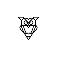 The concept of a simple logo and owl icon. Logos available in vectors. Minimalist style. - Vector