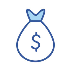 Isolated money bag line and fill style icon vector design