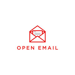 Fototapeta premium Linear style line icons for cellular concepts and web design. Open the envelope with the email icon. Symbol, logo illustration. - Vector