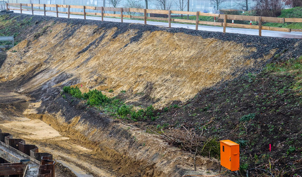 Close view into an active construction site