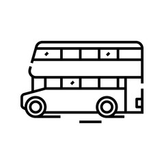 Double decker bus line icon, concept sign, outline vector illustration, linear symbol.