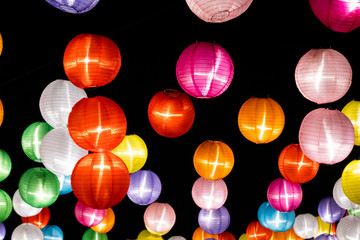 colorful lantern hanging up