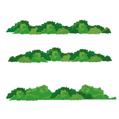 Set of bushes landscape isolated icon, vector illustration,flat design.