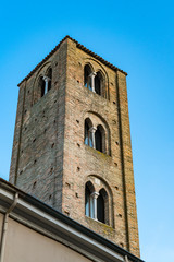 Fototapeta na wymiar Bell tower of San Michele in Africisco church. Ravenna, Italy