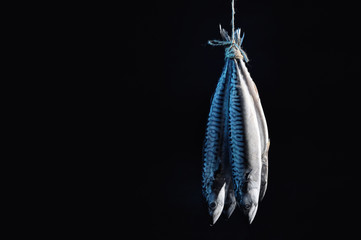 Smoked Mackerel Fish on Rope