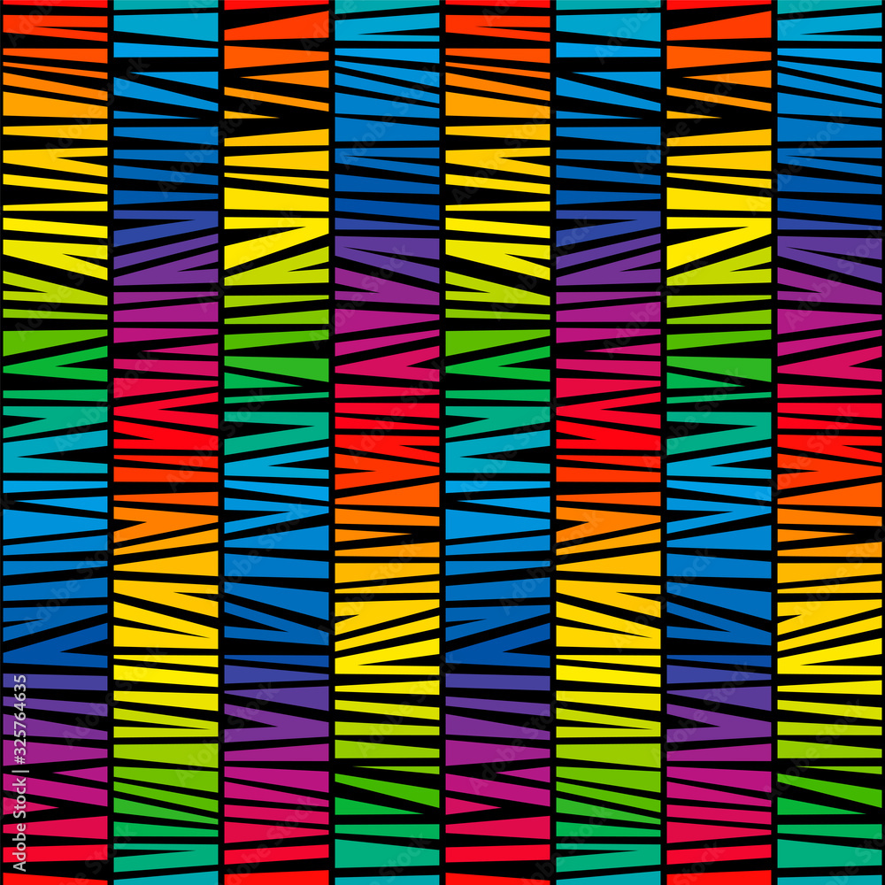 Poster stripe pattern on black background. rainbow gradient colored spectrum of bright colors. seamless tex