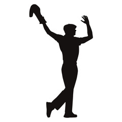 Silhouette of Jai alai Basque Pelota Cesta Punta Player