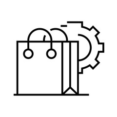 Cosumer basket line icon, concept sign, outline vector illustration, linear symbol.