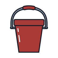 bucket line and fill style icon vector design