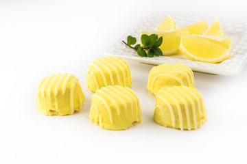 Glazed lemon bites.