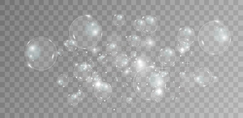 Bubble vector. soap bubble on a transparent background. Vector design.	