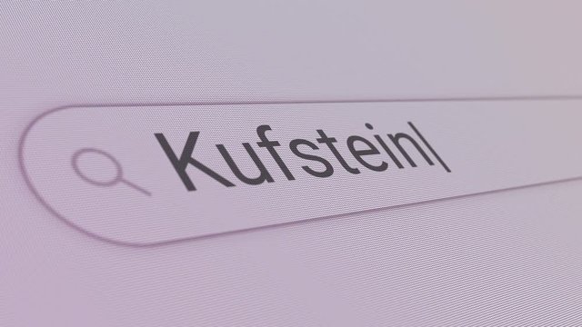 Kufstein Search Bar Close Up Single Line Typing Text Box Layout Web Database Browser Engine Concept
