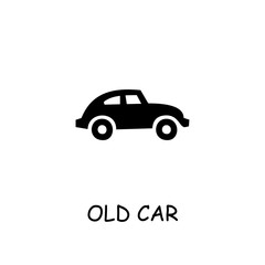 Old car flat vector icon