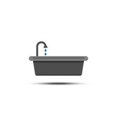 Vector basin flat icon on whtie background