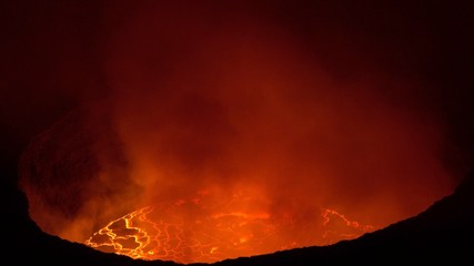 Mount Nyiragongo one of the world's most beautiful and active volcanoes, Africa