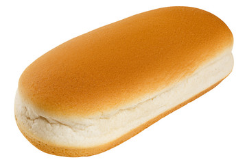 HOT DOG bun isolated on white background, clipping path, full depth of field