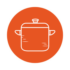 Isolated cook pot block style icon vector design