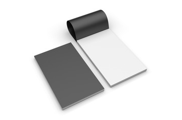 Blank note pad template, 3d render illustration.