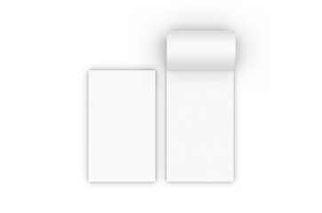 Blank note pad template, 3d render illustration.