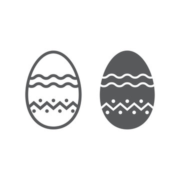 Easter Egg line and glyph icon, easter and holiday, decoration egg sign, vector graphics, a linear pattern on a white background, eps 10.