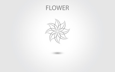 Flower icon vector isolated on white background,Hand drawn flower icon illustration,Floral logo template,Symbol natural icon