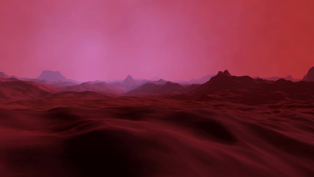 3D rendered Animation of a departure of Planet Mars.