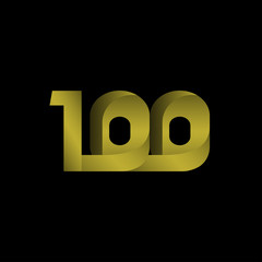 100 Years Anniversary Celebration Gradient Gold Vector Template Design Illustration