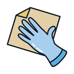 glove with rag line and fill style icon vector design