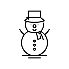 Creating snowman line icon, concept sign, outline vector illustration, linear symbol.