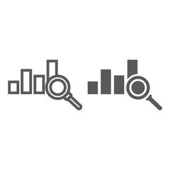 Analyse line and glyph icon, business and strategy, graph sign, vector graphics, a linear pattern on a white background, eps 10.