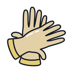 gloves line and fill style icon vector design