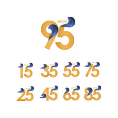 95 Years Anniversary Celebration Gold Elegant Vector Template Design Illustration