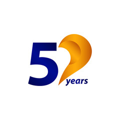 50 Years Anniversary Celebration Gold Blue Unique Vector Template Design Illustration
