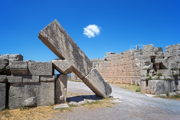 Ancient Messene city Arcadia Gates ruins, Peloponnese, Greece
