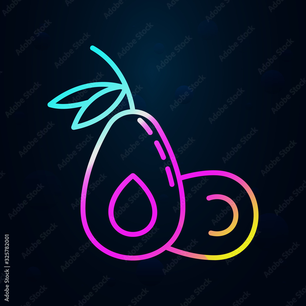 Poster avocado in nolan style icon. simple thin line, outline vector of vegetables icons for ui and ux, web