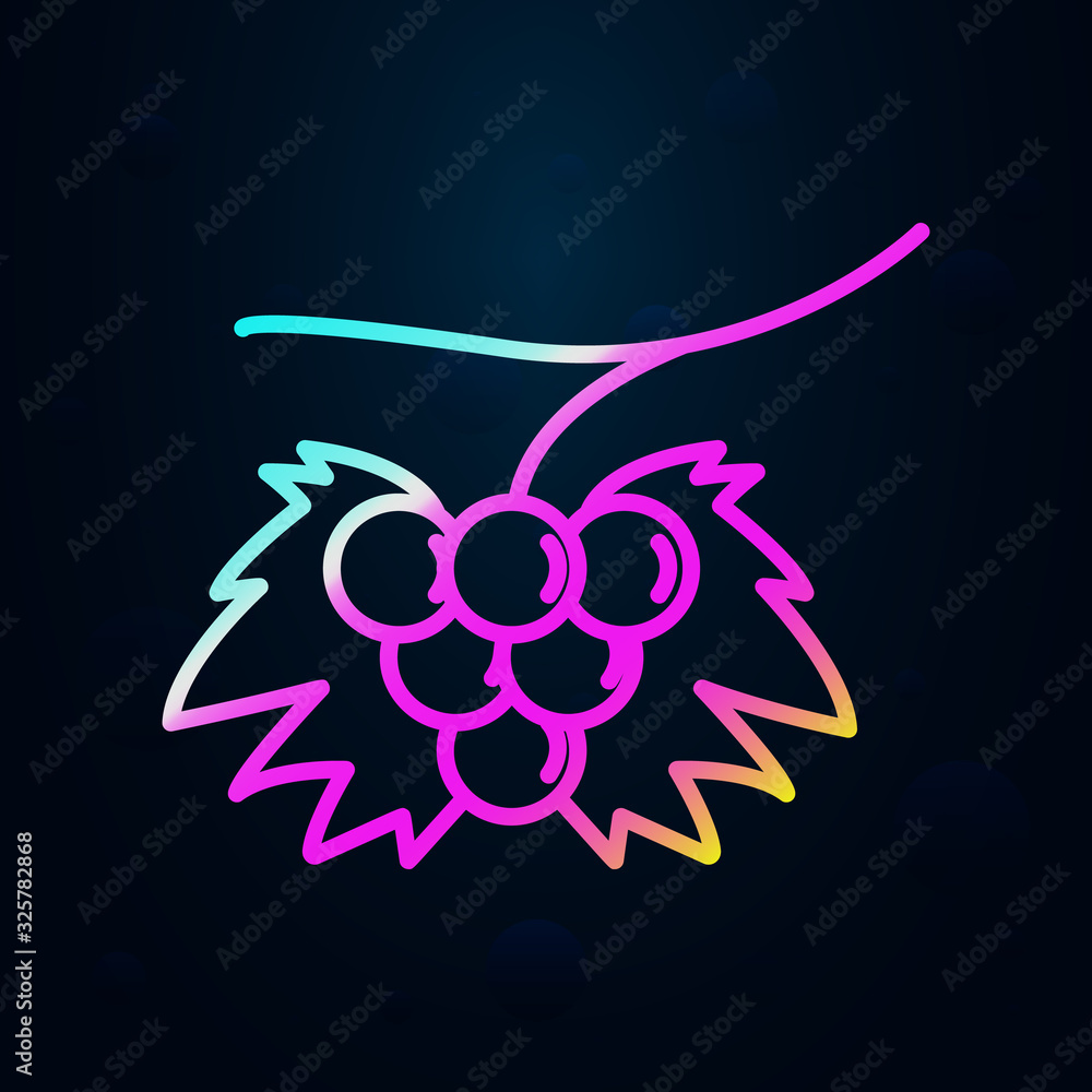 Poster grapes in nolan style icon. simple thin line, outline vector of vegetables icons for ui and ux, webs