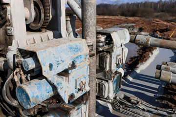 Drilling rig. Drilling deep wells. Coring. Industry. Mineral exploration.