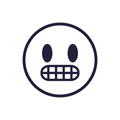 Nervous emoji face flat style icon vector design