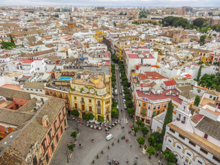 Fototapeta premium Sevilla Panorama, Altstadt und Sehenswürdigkeiten