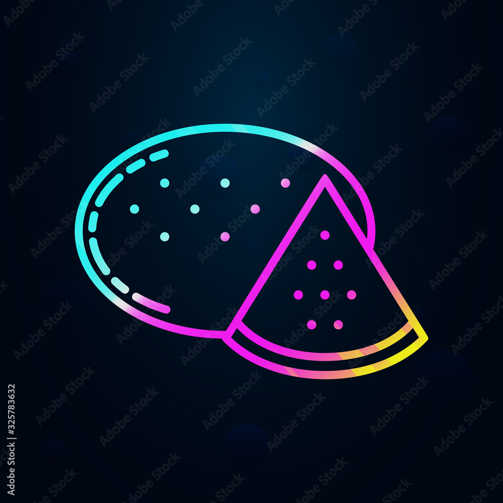 Poster melon in nolan style icon. simple thin line, outline vector of vegetables icons for ui and ux, websi