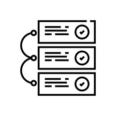 Fototapeta premium Connected tasks line icon, concept sign, outline vector illustration, linear symbol.