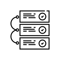 Connected tasks line icon, concept sign, outline vector illustration, linear symbol.