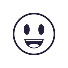 Happy emoji face flat style icon vector design